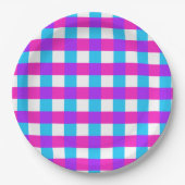 Helle Gingham Party Teller - Stile 3 (Vorderseite)