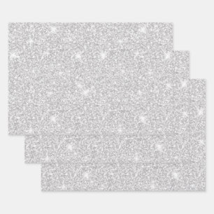 Helle Glanz Weiße Silber Farbe Frohe Weihnachten Geschenkpapier Set