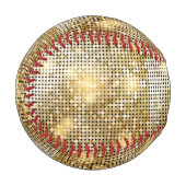 Helle, glänzende Pailletten-Glitzer Disco-Ball Baseball (Vorderseite Links)