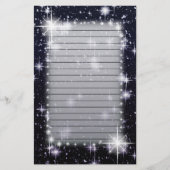 Helle glänzende Sterne im Raum gezeichnet Briefpapier (Vorderseite)