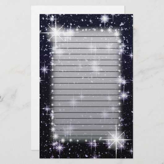 Helle glänzende Sterne im Raum gezeichnet Briefpapier (Vorne/Hinten)