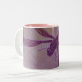 Helle Glitzer-Libelle Zweifarbige Tasse (Vorderseite Links)