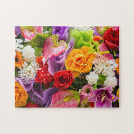 Helle glückliche Blume, die farbenfrohe Geschenke Puzzle