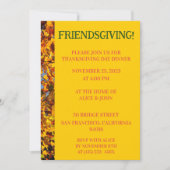 Helle Gold Blätter Erntedank Freunde geben Einladung (Vorderseite)