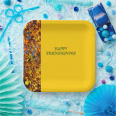 Helle Gold Blätter Erntedank Friendsgiving Pappteller (Party)