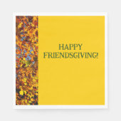 Helle Gold Blätter Erntedank Friendsgiving Serviette (Vorderseite)