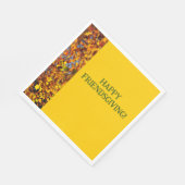 Helle Gold Blätter Erntedank Friendsgiving Serviette (Ecke)