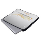 Helle Gold-Musiknoten mit Individuelle Name Laptopschutzhülle (Vorne Knopf)