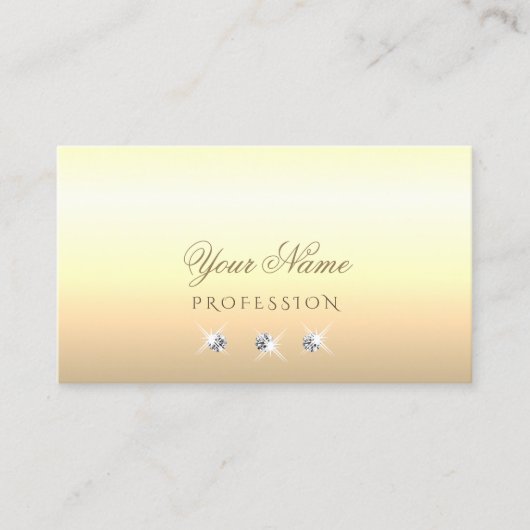 Helle Golden Ombre und funkelnde Diamanten Eleganc Visitenkarte (Vorderseite)