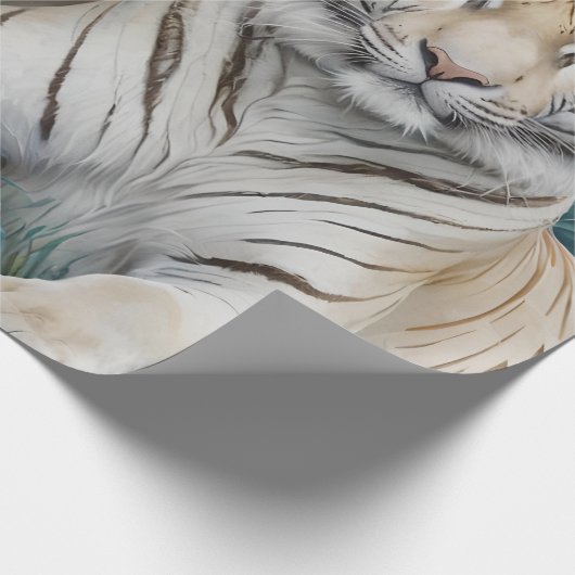 Helle Golden Tigers in einem blauen grünen Dschung Geschenkpapier (Ecke)