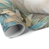 Helle Golden Tigers in einem blauen grünen Dschung Geschenkpapier (Rolleneckpunkt)