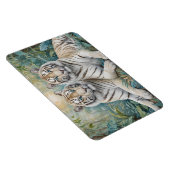 Helle Golden Tigers in einem blauen grünen Dschung Magnet (Rechte Seite)