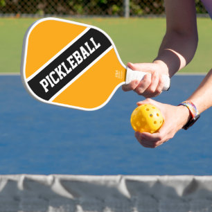 Helle Golden Yellow Black Diagonal Racing Streifen Pickleball Schläger