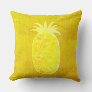 'Helle Goldene Ananas-Insel-Stimmung  Kissen