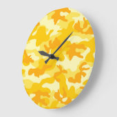 Helle, goldgelbe Camouflage-Dekoration farbenfroh Große Wanduhr (Winkel)