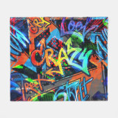 Helle Graffiti, urbanes Grafikdesign. Fleecedecke (Vorderseite (Horizontal))