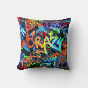 Helle Graffiti, urbanes Grafikdesign. Kissen