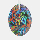 Helle Graffiti, urbanes Grafikdesign. Ornament Aus Glas (Vorderseite links)