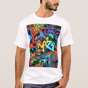 Helle Graffiti, urbanes Grafikdesign. T-Shirt