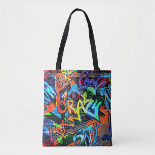 Helle Graffiti, urbanes Grafikdesign. Tasche
