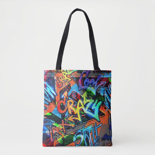 Helle Graffiti, urbanes Grafikdesign. Tasche (Vorderseite)