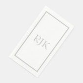 Helle Graue Monogramm Anfangsbuchstaben Benutzerde Serviette (Ecke)
