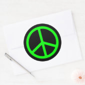 Helle Green Peace Sign Runder Aufkleber (Umschlag)