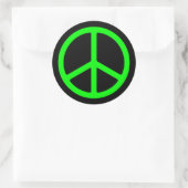 Helle Green Peace Sign Runder Aufkleber (Tasche)