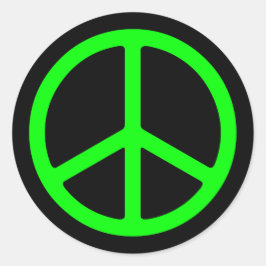 Helle Green Peace Sign Runder Aufkleber