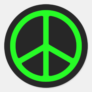 Helle Green Peace Sign Runder Aufkleber