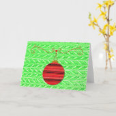 Helle Green Pop Art Ornament Weihnachtskarte Karte (Gelbe Blume)