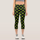 Helle Green Star Muster Capri Leggings (Vorderseite)