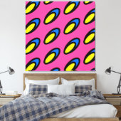 Helle Groovy Fun Pink Yellow Blue Black Flickr Art Leinwanddruck (Insitu (Schlafzimmer))