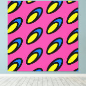 Helle Groovy Fun Pink Yellow Blue Black Flickr Art Leinwanddruck (Insitu (Holzboden))
