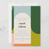 Helle Groovy Retro Arch Abstrakt jedes Alter Gebur Einladung (Vorderseite)