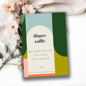 Helle Groovy Retro Arch Diaper Raffle Baby Dusche Begleitkarte