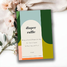 Helle Groovy Retro Arch Diaper Raffle Baby Dusche Begleitkarte