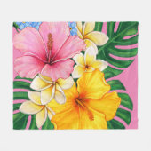 Helle große Blume Fleecedecke (Vorderseite (Horizontal))