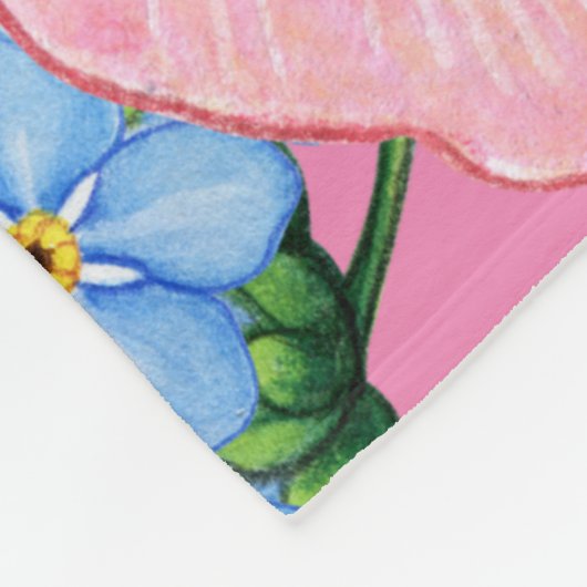 Helle große Blume Fleecedecke (Ecke)