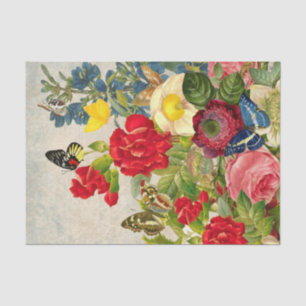 Helle große Blume und Schmetterlinge Seidenpapier