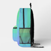 Helle Grün- und Blautöne-Gradient Bedruckter Rucksack (Rechts)