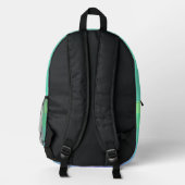 Helle Grün- und Blautöne-Gradient Bedruckter Rucksack (Rückseite)