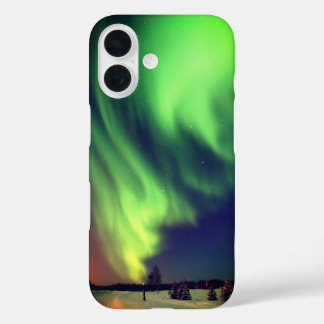Helle grüne Alaskan Northern Lights iPhone 16 Hülle