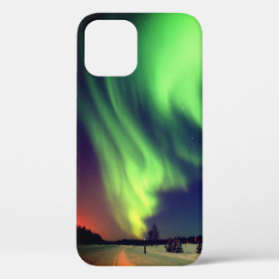 Helle Grüne Alaskische Nördliche Lichter iPhone 12 Hülle