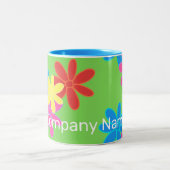 HELLE, GRÜNE FARBENE ABSTRAKTE BLUME ZWEIFARBIGE TASSE (Mittel)