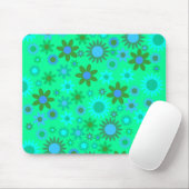 Helle Grüne Flower Power Muster Mousepad (Mit Mouse)