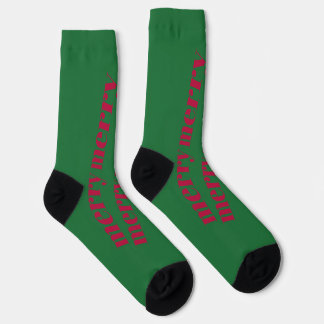 Helle grüne Frohe Weihnachtsstrümpfe | Festlich Socken