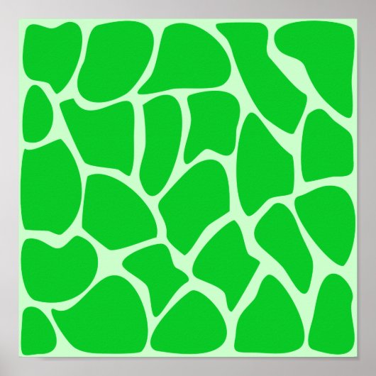 Helle grüne Giraffe Druckmuster. Poster (Vorne)