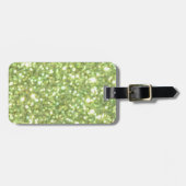 Helle grüne Glitzerfunken Gepäckanhänger (Vorderseite horizontal)