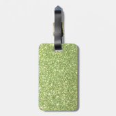 Helle grüne Glitzerfunken Gepäckanhänger (Rückseite vertikal)